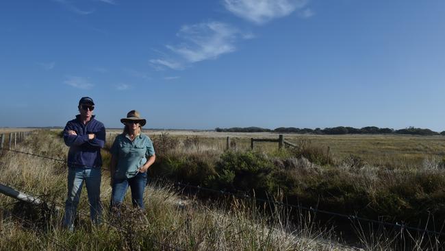 Joanne Feast and her son Morgan on their fifth-generation family farm at Eight Mile Cree. Picture: Jessica Dempster