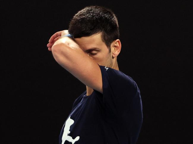 Novak Djokovic won’t take part in the 2022 Australian Open and could miss the tournament in 2023 and 2024. Picture: Martin Keep/AFP