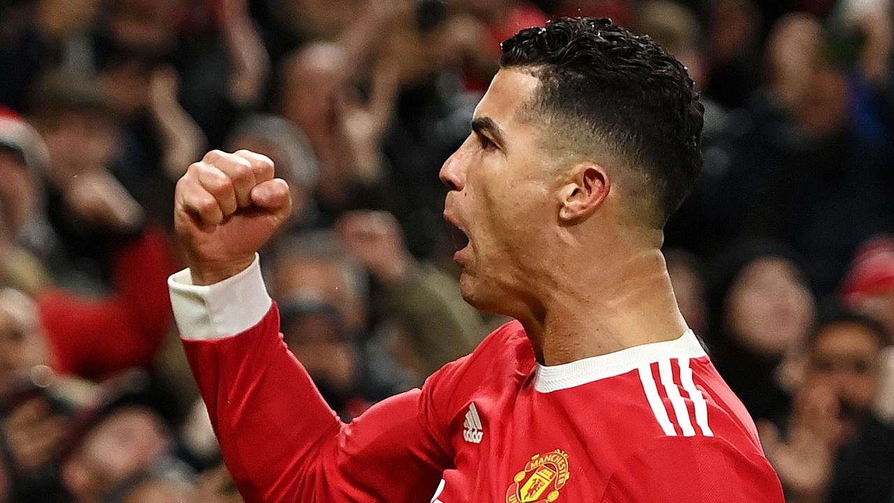 Cristiano Ronaldo celebrates scoring the winner.