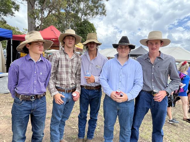 The boys having fun at the Torbanlea Picnic Races.