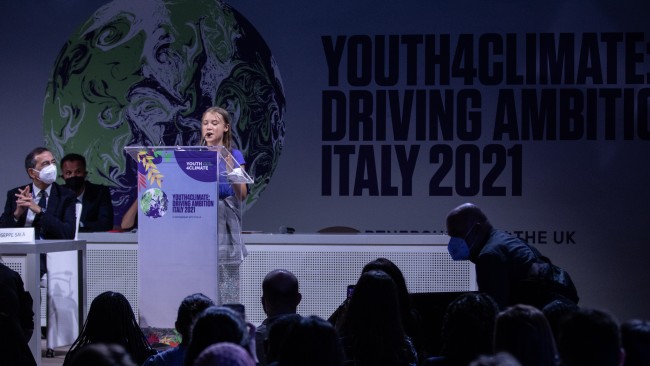 The 18-year-old Swedish climate activist has called for unprecedented dramatic emission cuts as she warns the world is plummeting toward a climate crisis. Picture: Emanuele Cremaschi/Getty Images