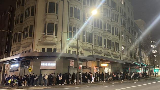 A huge queue for a pop up Ramen restaurant in Sydney. Picture: Robert White