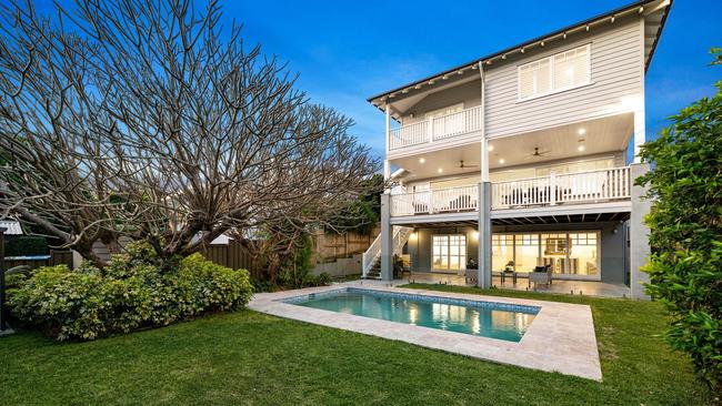 The Yeronga home has a stunning entertainment space including pool.