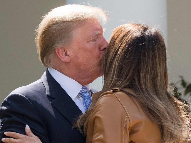 US President Donald Trump congratulated his wife after her speech. Picture: AFP/Jim Watson