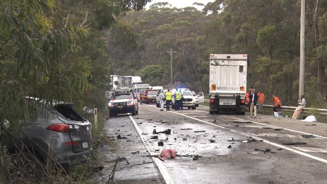 A woman and child are being treated in hospital after a serious crash in the Blue Mountains on Monday morning. Picture: TNV