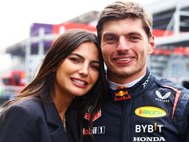 SAO PAULO, BRAZIL - NOVEMBER 03: Race winner Max Verstappen of the Netherlands and Oracle Red Bull Racing and Kelly Piquet pose for a photo after the F1 Grand Prix of Brazil at Autodromo Jose Carlos Pace on November 03, 2024 in Sao Paulo, Brazil. (Photo by Mark Thompson/Getty Images)