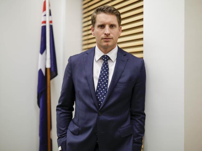 20180522: The Australian: NEWS: CANBERRA: West Australian Liberal MP for Canning Andrew Hastie in his office at Parliament House in Canberra. Photo by Sean Davey.