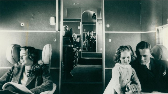 Passengers on board Qantas’ Empire Flying Boats back in 1938.