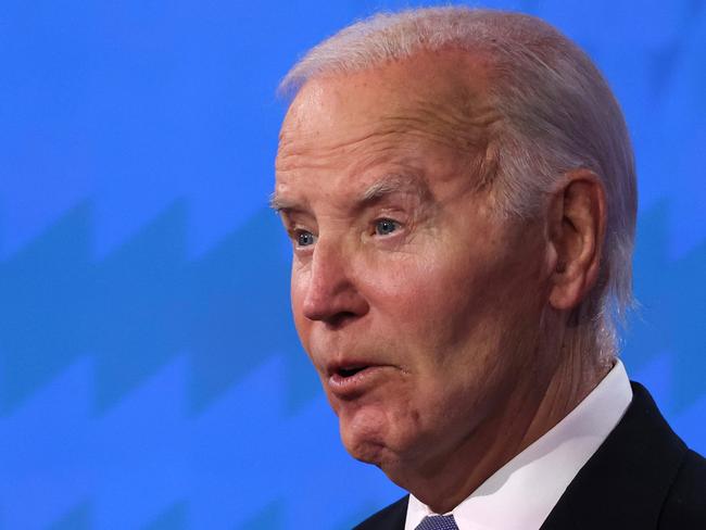 ATLANTA, GEORGIA - JUNE 27: U.S. President Joe Biden delivers remarks during the CNN Presidential Debate at the CNN Studios on June 27, 2024 in Atlanta, Georgia. President Biden and Republican presidential candidate, former U.S. President Donald Trump are facing off in the first presidential debate of the 2024 campaign.   Justin Sullivan/Getty Images/AFP (Photo by JUSTIN SULLIVAN / GETTY IMAGES NORTH AMERICA / Getty Images via AFP)