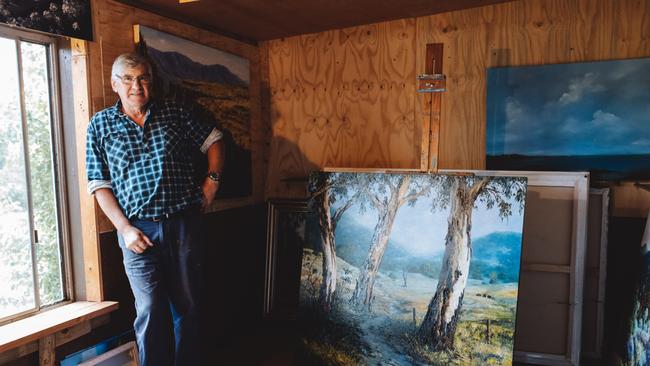 Artist Graeme Myrteza in his Gippsland studio.