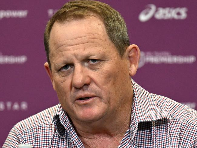 Brisbane coach Kevin Walters at the press conference after the Brisbane Broncos v Parramatta Eeels game at Suncorp Stadium. Picture: NRL Images