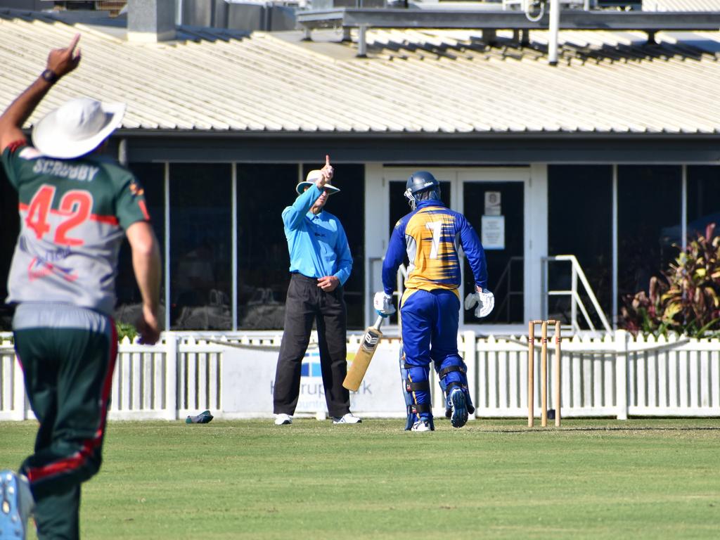 Walkerston Cricket Club takes a wicket against Souths Sharks, January 15, 2022