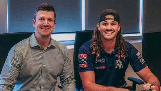 Josh Curran flew to Sydney to sign with the Bulldogs after the Warriors granted him an early release. Picture: Supplied