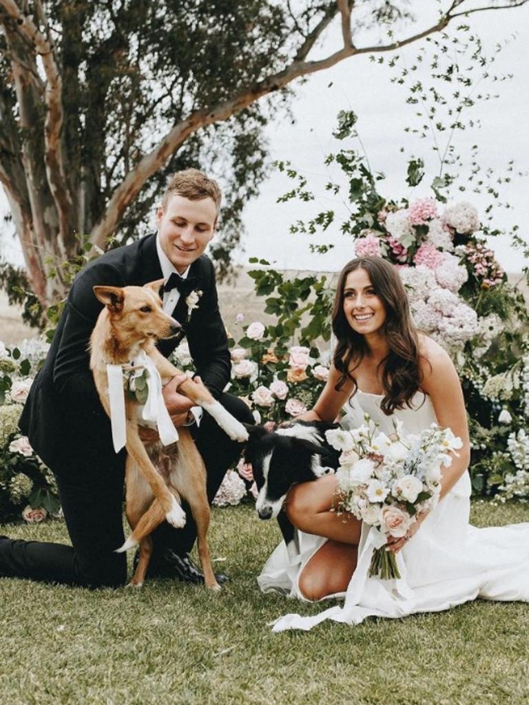 Jordan Dawson and Milly Dutton wedding. Picture: Blake Heywood Sanders