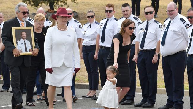 Errol O'Dwyer (left), Melissa O'Dwyer (in black) and young daughter Charlotte. Picture: Dean Lewins/AAP