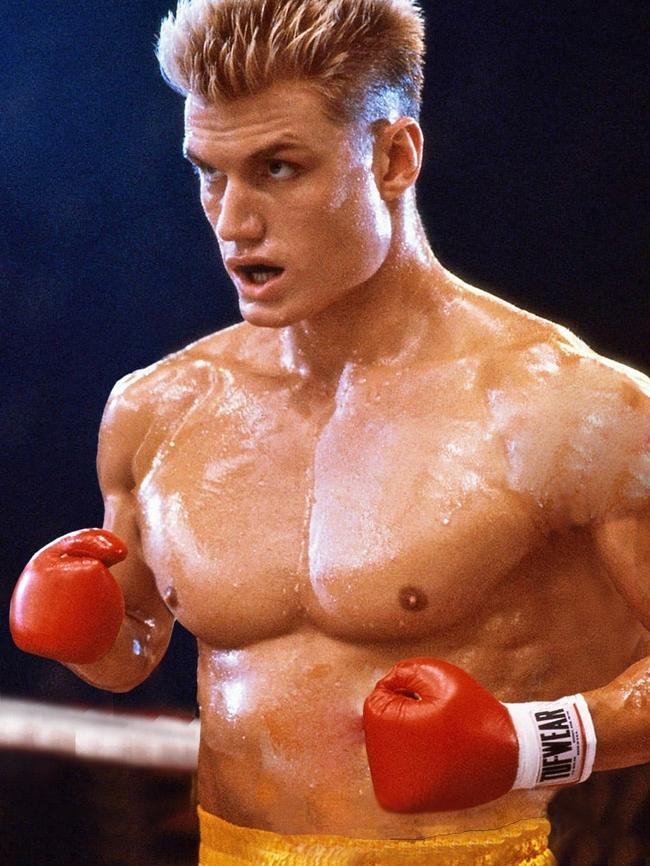 Dolph Lundgren as Ivan Drago in a scene from film Rocky IV.