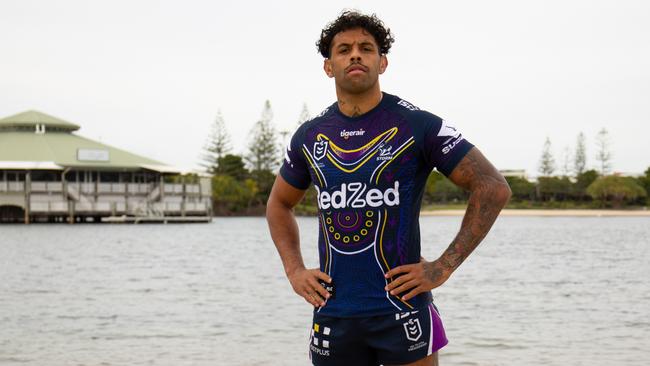 Josh Addo-Carr in the Melbourne Storm Indigenous jersey for 2020.