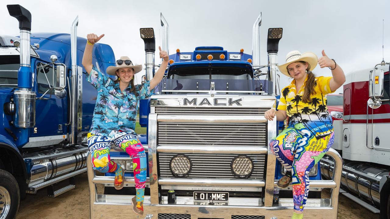 Sisters Laynae (left) and Petria Okkonen at Meatstock at Toowoomba Showgrounds, Saturday, April 9, 2022. Picture: Kevin Farmer