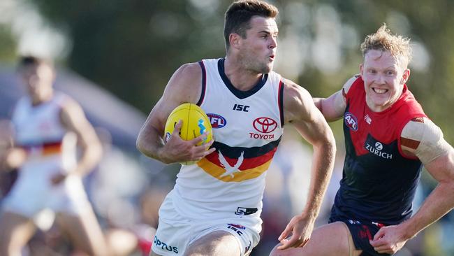 Brad Crouch in action on Saturday. Picture: AAP Image/Michael Dodge.