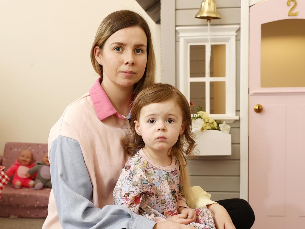 Talia Clow, pictured alongside her daughter Aria, has urged parents to get their children vaccinated. Picture: Tim Hunter.