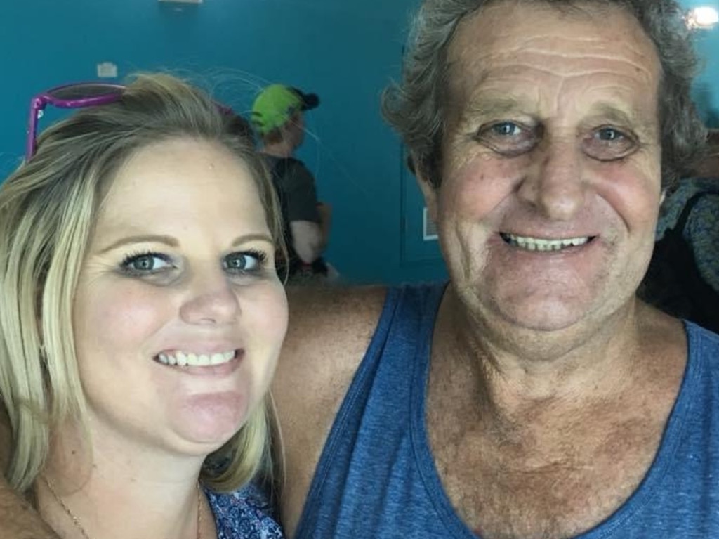 Tracey Payne with her father Steve Bowen, who died in a truck crash south of Townsville.