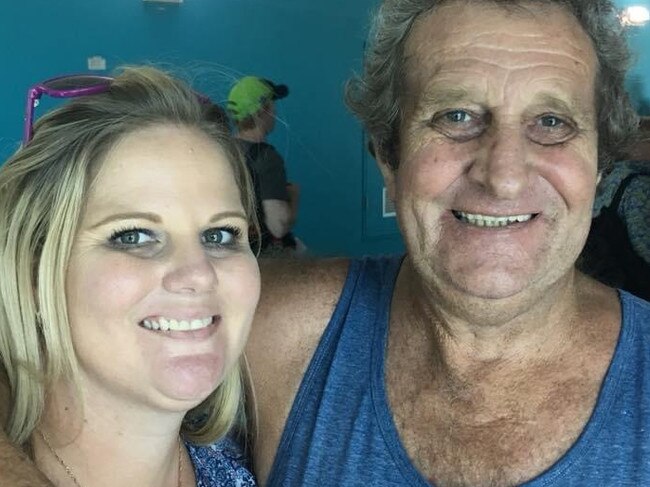 Tracey Payne with her father Steve Bowen, who died in a truck crash south of Townsville.