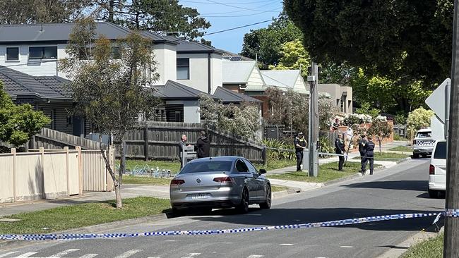 Police at a Reid St property after a woman's body was found. Picture: Fergus Ellis