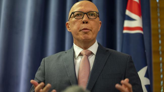 A loss in Aston on the back of the NSW election defeat would see many of his colleagues pushing the panic button on Peter Dutton’s leadership. Picture: Martin Ollman