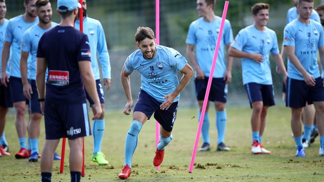 Sydney FC’s Milos Ninkovic training at Macquarie Uni this week. Picture: Getty Images