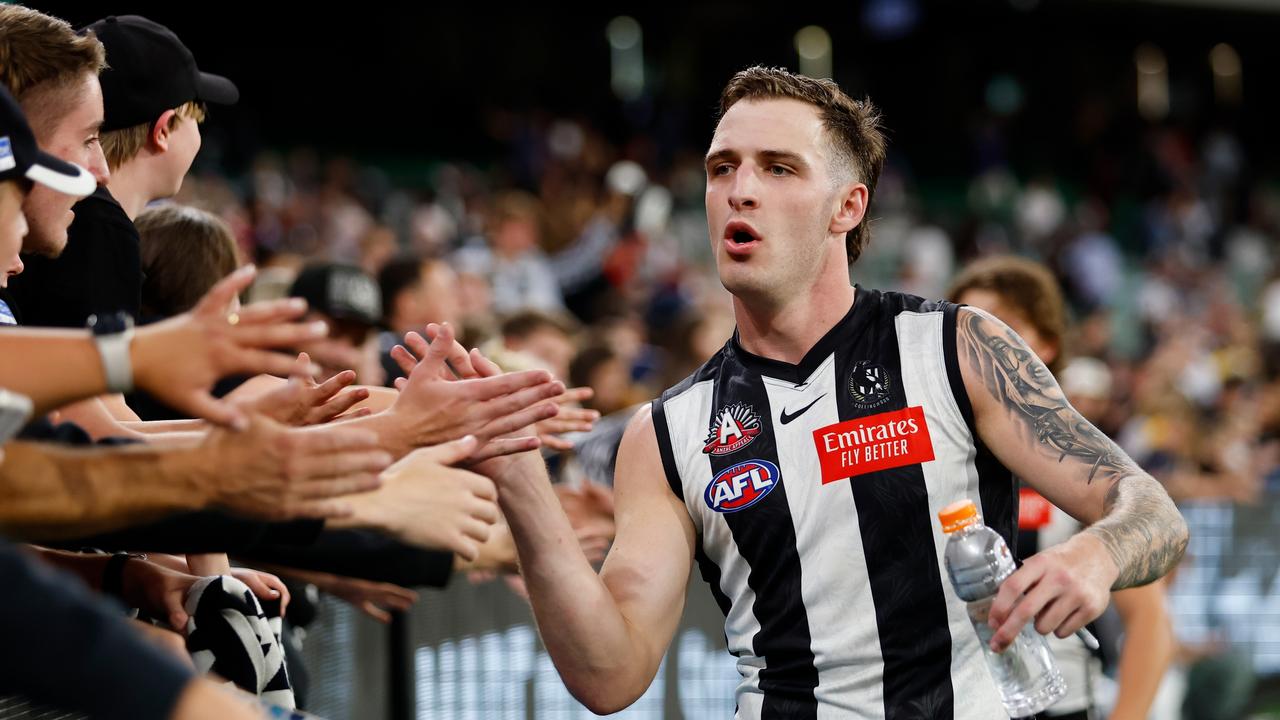 Nathan Murphy of the Magpies in action during the 2023 AFL Round 12 News  Photo - Getty Images