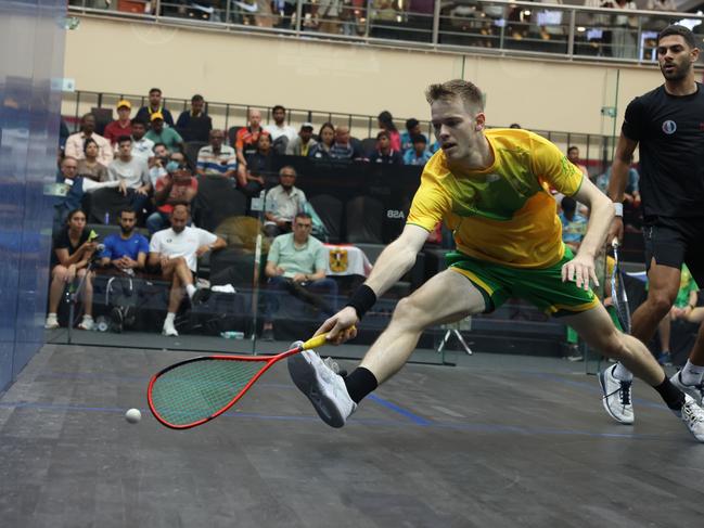 Joseph White during his Round 3 match against Aly Abou at the WC. Picture: STUDIOFAIRYTALES.