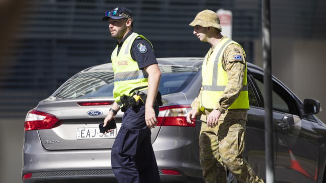 The army will return to Queensland’s border to enforce restrictions with NSW. Picture: Nigel Hallett