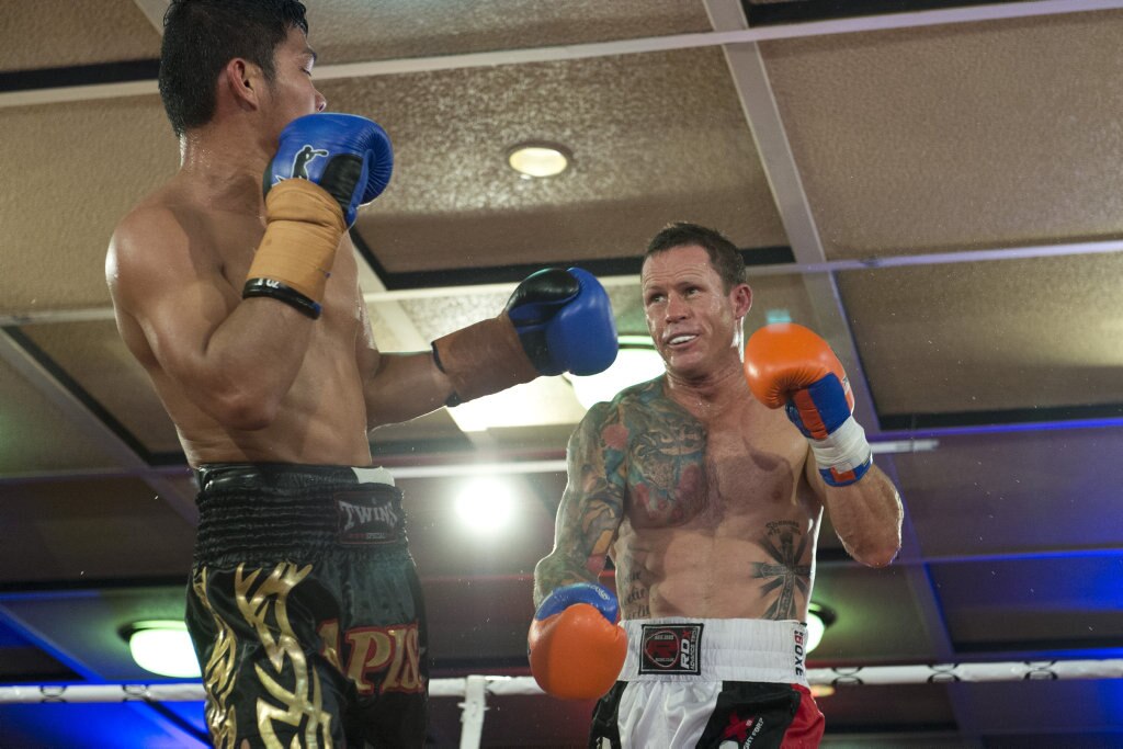 Jamie Hilt fights Apichat Koedchatturat for the Queensland welterweight belt at Smithy and TGW Bring The Big Fights 14 at Rumours International, Saturday, October 22, 2016. Picture: Kevin Farmer