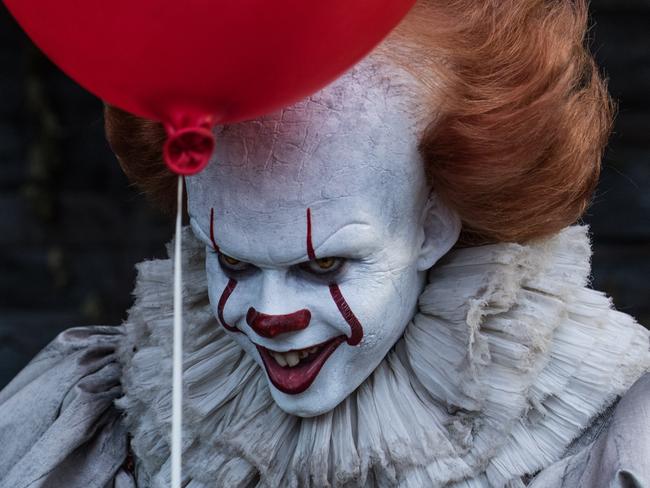 Pennywise the Clown (Bill Skarsgard) in a scene from Stephen King's It. Roadshow Films.