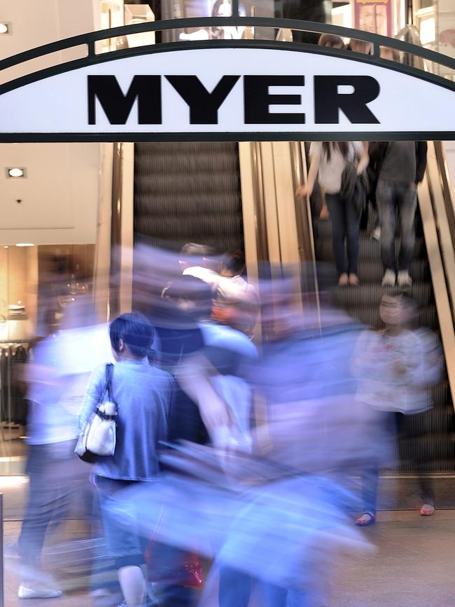 While Myer will shrink their stores to compete with giant online retailers. Picture: Jack Atley