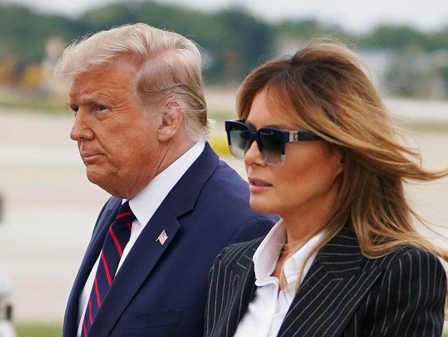 Melania Trump was scheduled to make her first rally appearance with her husband in 12 months. Picture: AFP