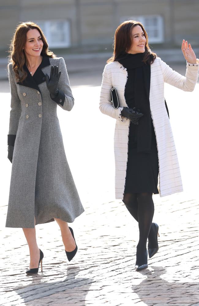 The Duchess is on a working visit in Denmark with The Royal Foundation Centre for Early Childhood, where she was greeted by the Danish royals. Picture: Chris Jackson/Getty Images