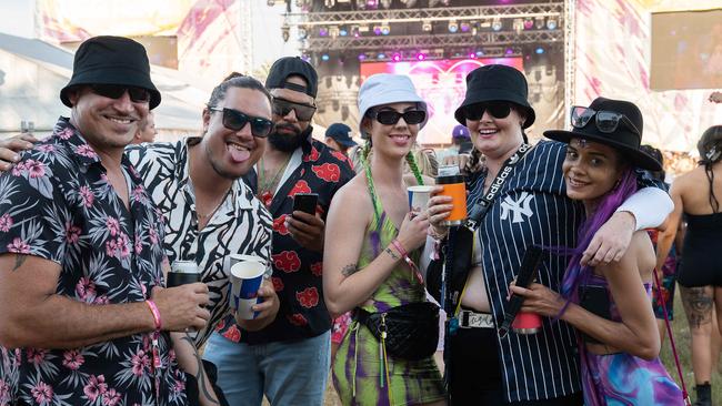 Paddy, Zoey, Billy, Ashley, Courtney and Sarah at BASSINTHEGRASS 2023. Picture: Pema Tamang Pakhrin