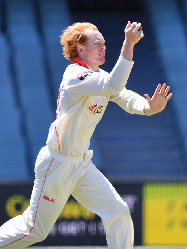 Pope early in his Sheffield Shield career for South Australia.