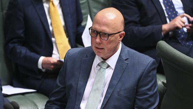 Opposition Leader Peter Dutton has been accused by Labor ministers of ‘protecting pedophiles’ – a claim deemed desperate by his shadow cabinet. Picture: NCA NewsWire / Martin Ollman