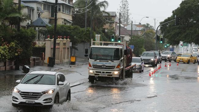 Flooding at South Brisbane in Vulture Street.