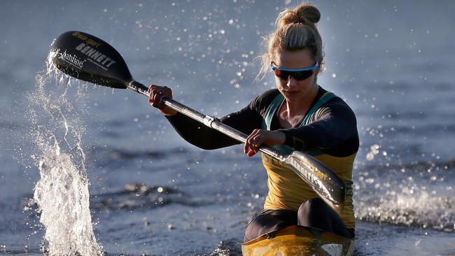 Naomi Flood made the move from the surf to the sillwater.