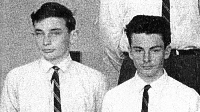 Carr, left, during his time at Matraville High School, circa 1962. Picture: NSW / Education Historical