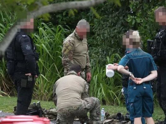 Police were locked in a standoff with an armed man on the Captain Cook Hwy who had refused to surrender himself to officers. PICTURE: STEWART McLEAN
