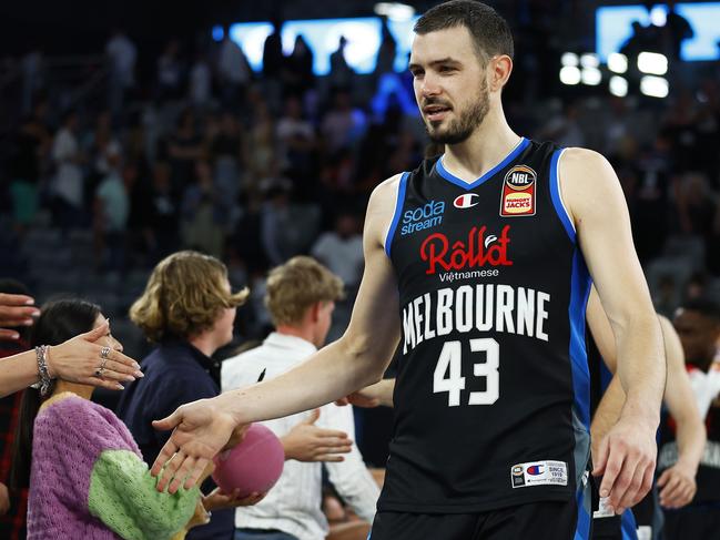 Chris Goulding gives a high five to a fan after another job done. Picture: Getty Images