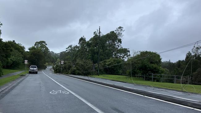 Fallen powerlines spotted on the Gold Coast last week. Picture: Supplied