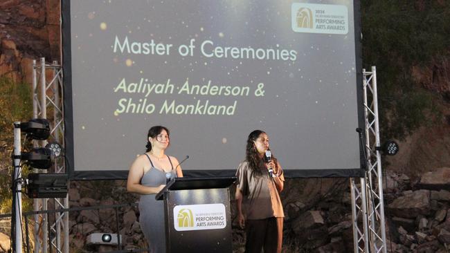 Alice Springs media personalities Aaliyah Andrerson and Shile Monkland MC'ed the event. Picture: Gera Kazakov