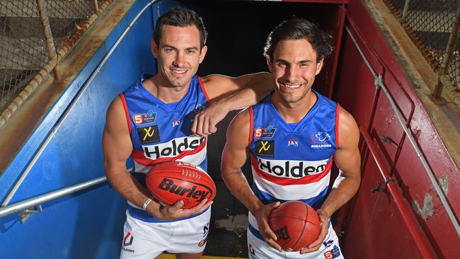 Former AFL player Daniel Menzel (left) was set to play with his brother Troy at Central District in 2020. Picture: Tom Huntley