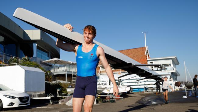 Many of Sydney Rowing Club’s members are former students of elite GPS schools. Nick Whalan attended The King’s School. Picture: Max Mason-Hubers