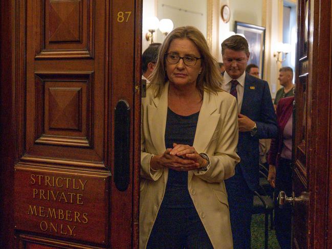 Allan exits the caucus room. Picture: Getty